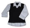 woman's wear with woven sleeve and collar