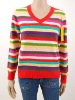 women's cashmere many colour stripe sweater