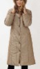 women's down overcoat with fur hat