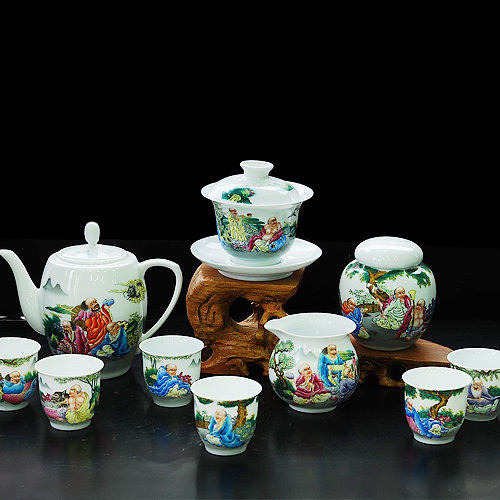 pottery porcelain tea set