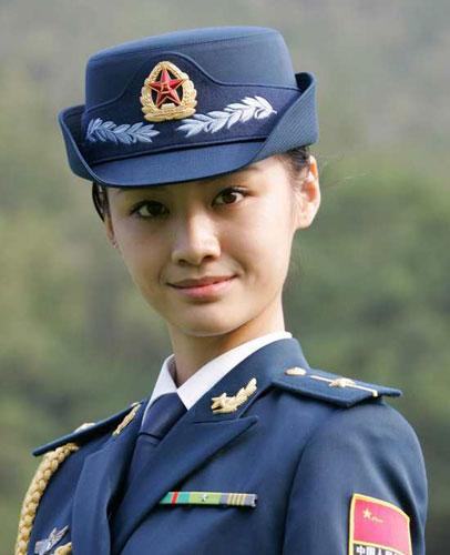 Pretty women soldier of China