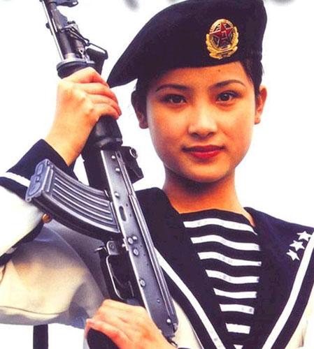 Pretty women soldier of China