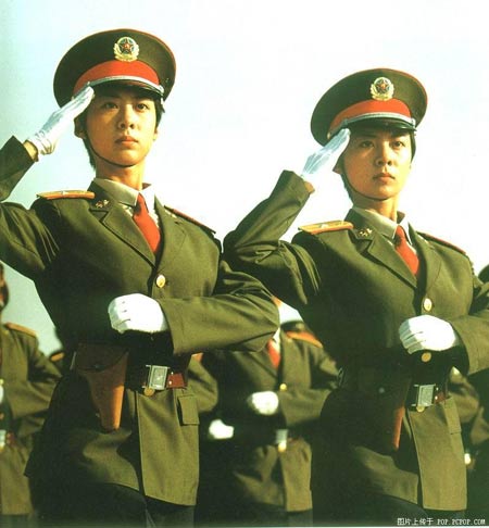 Pretty women soldier of China