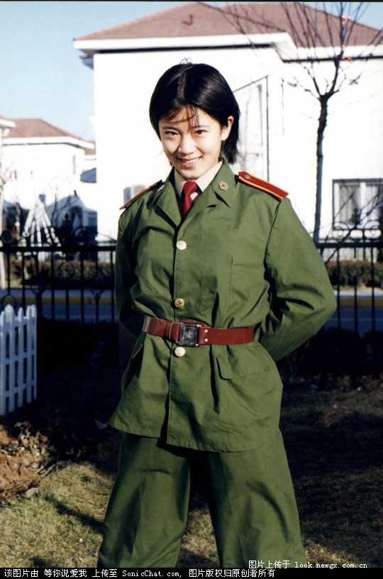 Pretty women soldier of China