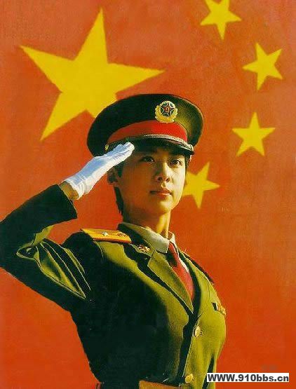 Pretty women soldier of China