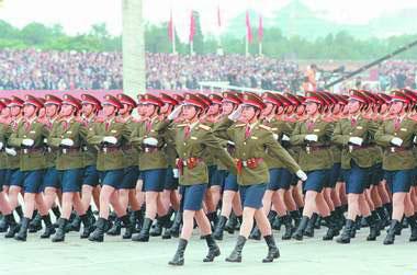 Pretty women soldier of China