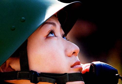 Pretty women soldier of China