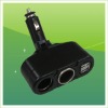 2 Way Cigarette Outlet Adaptor With Dual USB Port, Car Adaptor