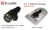 2 in 1 USB Car Charger,mobile phone charger,usb car charger