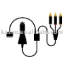 AV cable with car charger for ipod