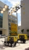Hydraulic lift lighting, light tower, mobile light tower