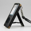 Leather Case for New iPod nano 4th (8GB/16GB) (Neck Strap Included) - Flip Type (Black)