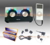 Led flashing wooden speaker