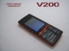 Low end mobile phone V200,low end mobile phone dual sim dual standby,bluetooth+FM radio+mp3+mp4 player mobile phone,mobile phone