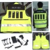Reflective safety jacket with solar power system