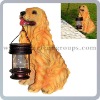 SU4605 - Garden Dog with Solar Lantern,Solar Polyresin Light