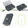 Tinpec 5 Slot Card Reader With 2port USB 2.0 HUB and Storage Case Combo