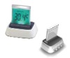 USB hub with charming clock, 3 port USB hub, USB 2.0 and 1.1 version hub (UHUB-038)