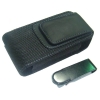 flip top leather case with canvas and belt clip for iphone 3G