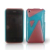 leather skin crystal case with two pieces for iphone 3G