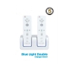 Blue light Double charger stand for wii