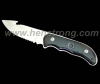 Hunting knife with black wooden handle