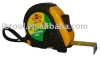 Rubber covered tape measure with three stop button