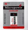 Super alkaline 9V/6LR61 blister packing battery