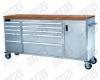 TR-SSTCB-7210W   72" Stainless Steel Tool Chest with rubber wood top