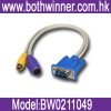 VGA Video Card to S-Video and RCA TV Display Adapter Cable