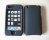 crystal case for Iphone 3G with rubberized solid black coatting
